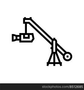 crane video camera line icon vector. crane video camera sign. isolated contour symbol black illustration. crane video camera line icon vector illustration