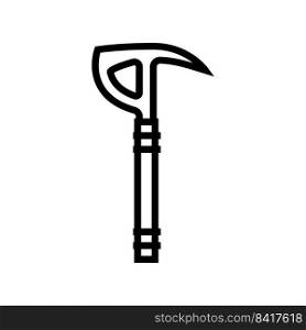 crash axe tool line icon vector. crash axe tool sign. isolated contour symbol black illustration. crash axe tool line icon vector illustration