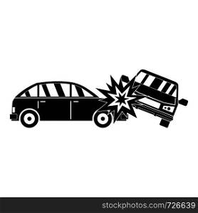 Crashed car icon. Simple illustration of crashed car vector icon for web. Crashed car icon, simple style
