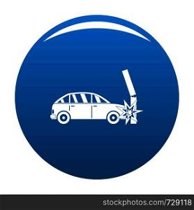 Crashed pillar icon. Simple illustration of crashed pillar vector icon for any design blue. Crashed pillar icon vector blue