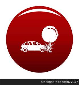 Crashed tree icon. Simple illustration of crashed tree vector icon for any design red. Crashed tree icon vector red