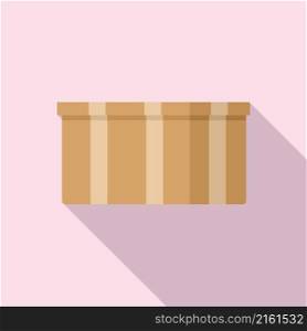 Crate box icon flat vector. Delivery cardboard. Carton package. Crate box icon flat vector. Delivery cardboard