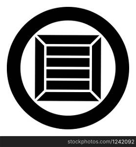 Crate for cargo transportation Wooden box Container icon in circle round black color vector illustration flat style simple image. Crate for cargo transportation Wooden box Container icon in circle round black color vector illustration flat style image