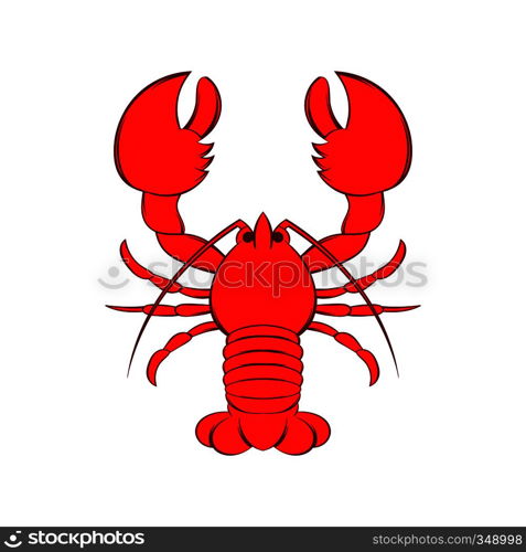 Crayfish icon in cartoon style on a white background. Crayfish icon in cartoon style