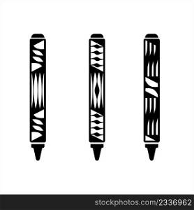 Crayon Icon, Drawing Crayon Vector Art Illustration