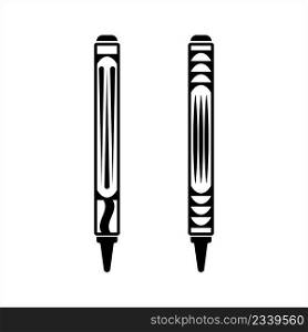 Crayon Icon, Drawing Crayon Vector Art Illustration