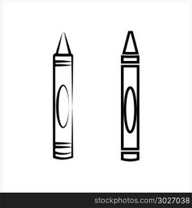 Crayon Icon, Drawing Crayon Vector Art Illustration. Crayon Icon, Drawing Crayon