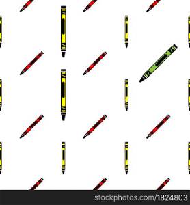 Crayon Icon Seamless Pattern, Drawing Crayon, Craft Tool Vector Art Illustration