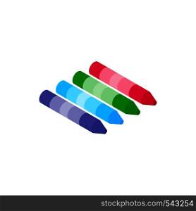 Crayons icon in isometric 3d style isolated on white background. Drawing and art symbol. Crayons icon, isometric 3d style