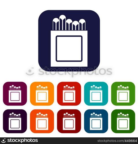 Crayons icons set vector illustration in flat style In colors red, blue, green and other. Crayons icons set flat
