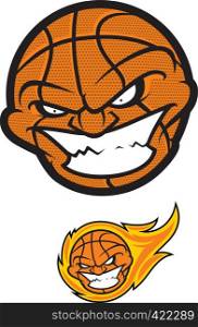 Crazy basketball ball mascot
