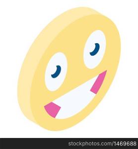 Crazy emoji icon. Isometric of crazy emoji vector icon for web design isolated on white background. Crazy emoji icon, isometric style