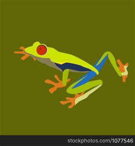 Crazy frog, illustration, vector on white background.
