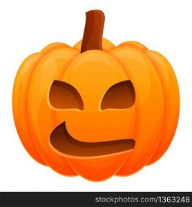 Crazy halloween pumpkin icon. Cartoon of crazy halloween pumpkin vector icon for web design isolated on white background. Crazy halloween pumpkin icon, cartoon style