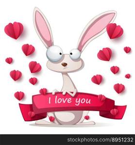 Crazy rabbit - valentine day vector image
