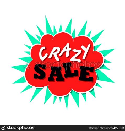 Crazy sale cloud flat icon. Modern poster, banner on a white background. Crazy sale flat icon