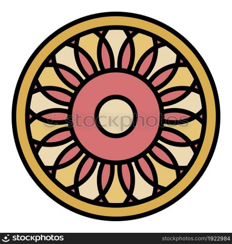 Cream biscuit icon. Outline cream biscuit vector icon color flat isolated on white. Cream biscuit icon color outline vector