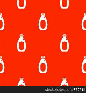 Cream bottle pattern repeat seamless in orange color for any design. Vector geometric illustration. Cream bottle pattern seamless