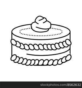 cream cake food dessert line icon vector. cream cake food dessert sign. isolated contour symbol black illustration. cream cake food dessert line icon vector illustration
