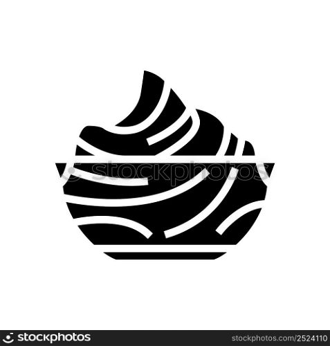 cream chocolate glyph icon vector. cream chocolate sign. isolated contour symbol black illustration. cream chocolate glyph icon vector illustration