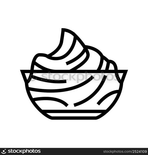 cream chocolate line icon vector. cream chocolate sign. isolated contour symbol black illustration. cream chocolate line icon vector illustration