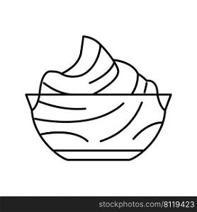cream chocolate line icon vector. cream chocolate sign. isolated contour symbol black illustration. cream chocolate line icon vector illustration
