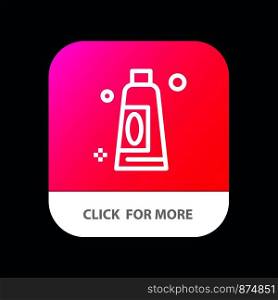 Cream, Cleaning, Clean Mobile App Button. Android and IOS Line Version