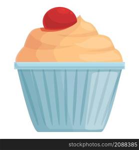 Cream cupcake icon cartoon vector. Cake cup. Birthday dessert. Cream cupcake icon cartoon vector. Cake cup