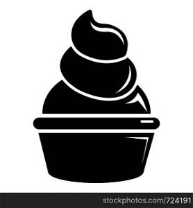 Cream cupcake icon. Simple illustration of cream cupcake vector icon for web. Cream cupcake icon, simple black style