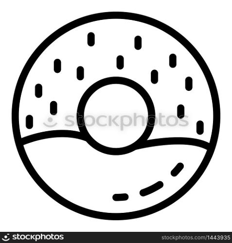 Cream donut icon. Outline cream donut vector icon for web design isolated on white background. Cream donut icon, outline style