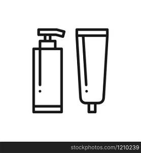 Cream gel lotion line icon. Cosmetics jar. Beauty product. Cream gel lotion line icon. Cosmetics jar. Beauty product.