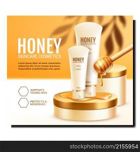 cream honey cosmetics skincare background Organic collagen. cream Essence banner. realistic vector illustration. cream honey cosmetics skincare vector