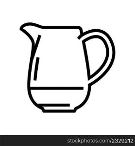 cream jug line icon vector. cream jug sign. isolated contour symbol black illustration. cream jug line icon vector illustration