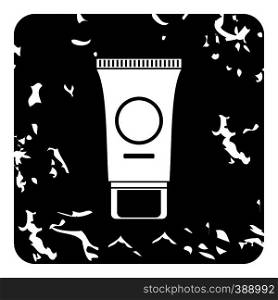 Cream tube icon. Grunge illustration of cream tube vector icon for web design. Cream tube icon, grunge style
