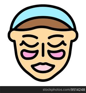 Cream under eyes icon outline vector. Eye patch. Beauty mask color flat. Cream under eyes icon vector flat