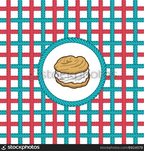 creampuff pastry lasso rope vector. creampuff pastry lasso rope vector art