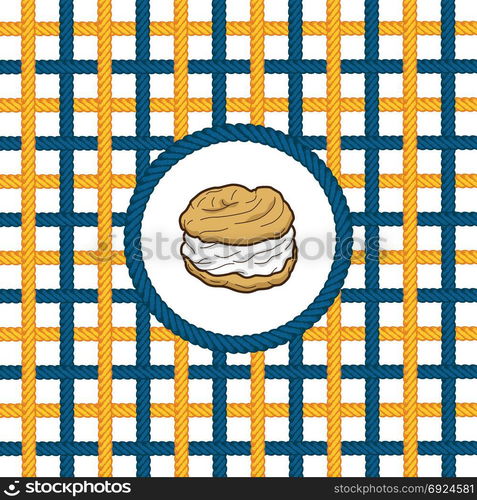 creampuff pastry lasso rope vector. creampuff pastry lasso rope vector art