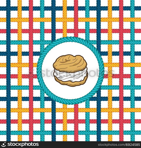 creampuff pastry lasso rope vector. creampuff pastry lasso rope vector art