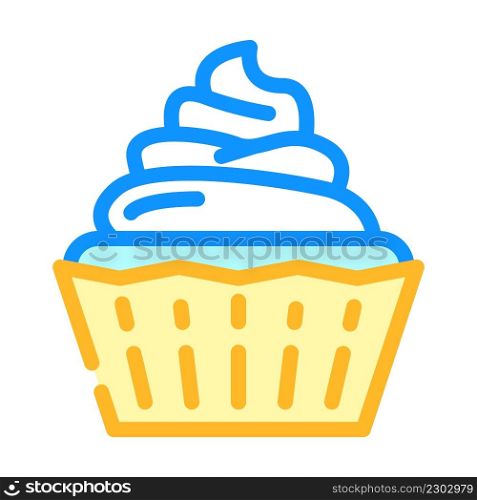 creamy cupcake color icon vector. creamy cupcake sign. isolated symbol illustration. creamy cupcake color icon vector illustration