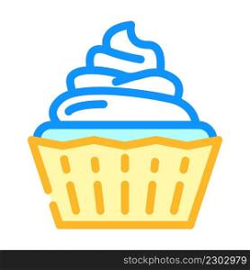 creamy cupcake color icon vector. creamy cupcake sign. isolated symbol illustration. creamy cupcake color icon vector illustration