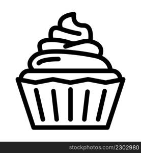 creamy cupcake line icon vector. creamy cupcake sign. isolated contour symbol black illustration. creamy cupcake line icon vector illustration