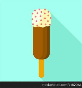 Creamy popsicle icon. Flat illustration of creamy popsicle vector icon for web design. Creamy popsicle icon, flat style