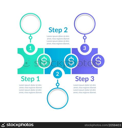 Create and maintain budget infographic chart design template. Abstract infochart with copy space. Instructional graphics with 3 step sequence. Visual data presentation. Lato, Arial fonts used. Create and maintain budget infographic chart design template