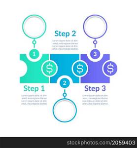 Create and maintain budget infographic chart design template. Abstract infochart with copy space. Instructional graphics with 3 step sequence. Visual data presentation. Lato, Arial fonts used. Create and maintain budget infographic chart design template