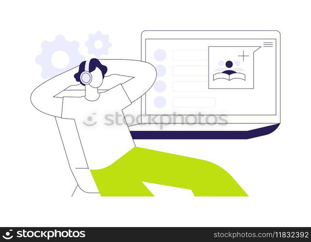Create class abstract concept vector illustration. Elearning teaching software interface, creating a virtual classroom, online training features, online degree programs abstract metaphor.. Create class abstract concept vector illustration.