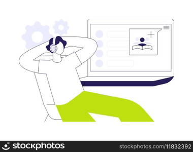 Create class abstract concept vector illustration. Elearning teaching software interface, creating a virtual classroom, online training features, online degree programs abstract metaphor.. Create class abstract concept vector illustration.