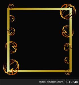 Create gold ball abstract photo frame, stock vector. Create gold ball abstract photo frame