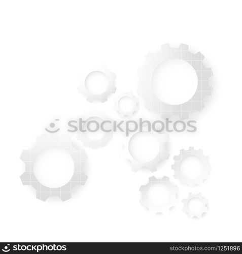 Created gears abstract white background, stock vector