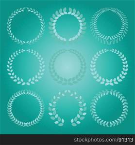 Created laurel wreath on bright background, stock vector