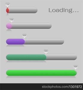Created loading bar on grey background, stock vector